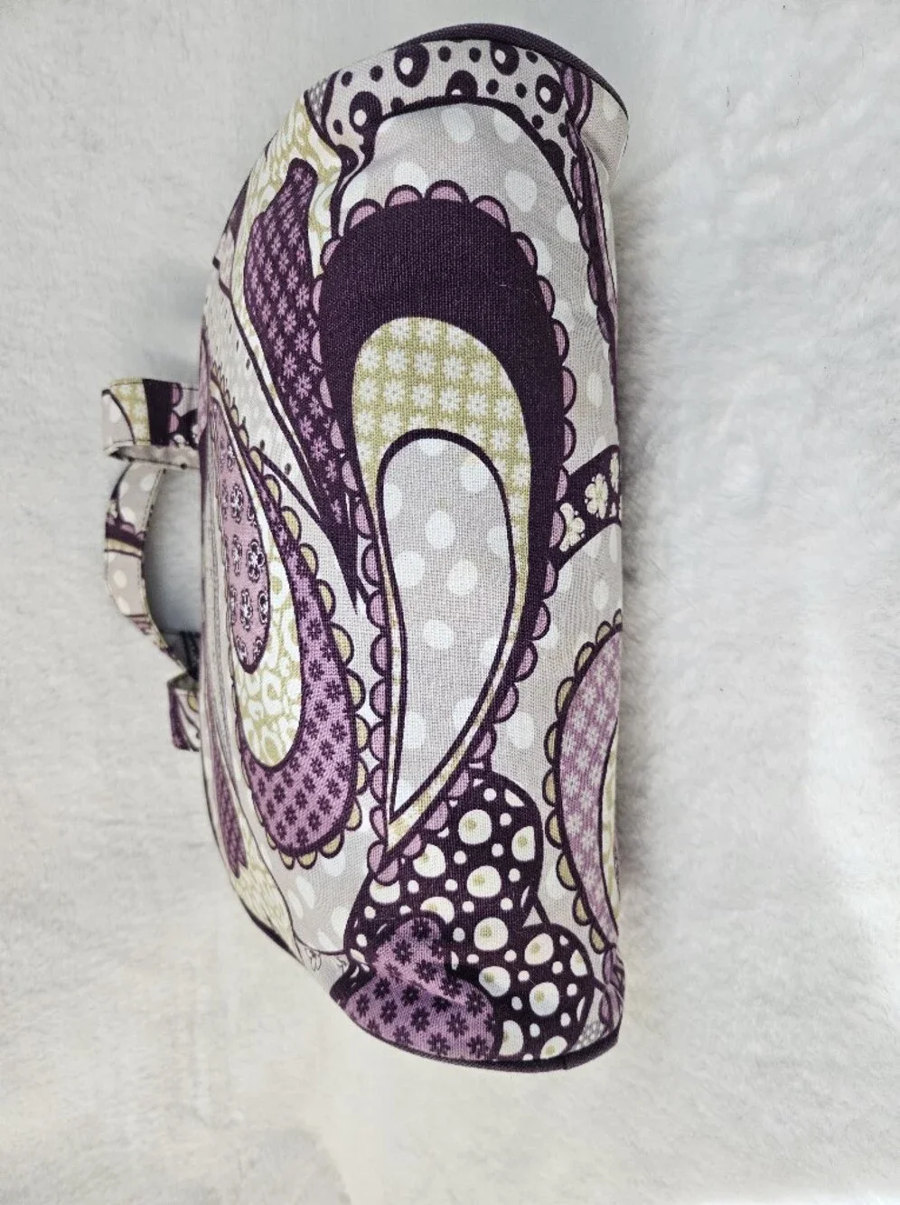 Thirty One Quilted Purple Paisley Cosmetic Bag